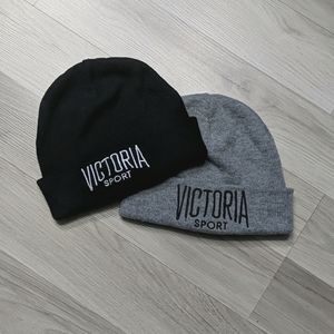 Victoria Secret Sport Beanies Set Black and Grey
